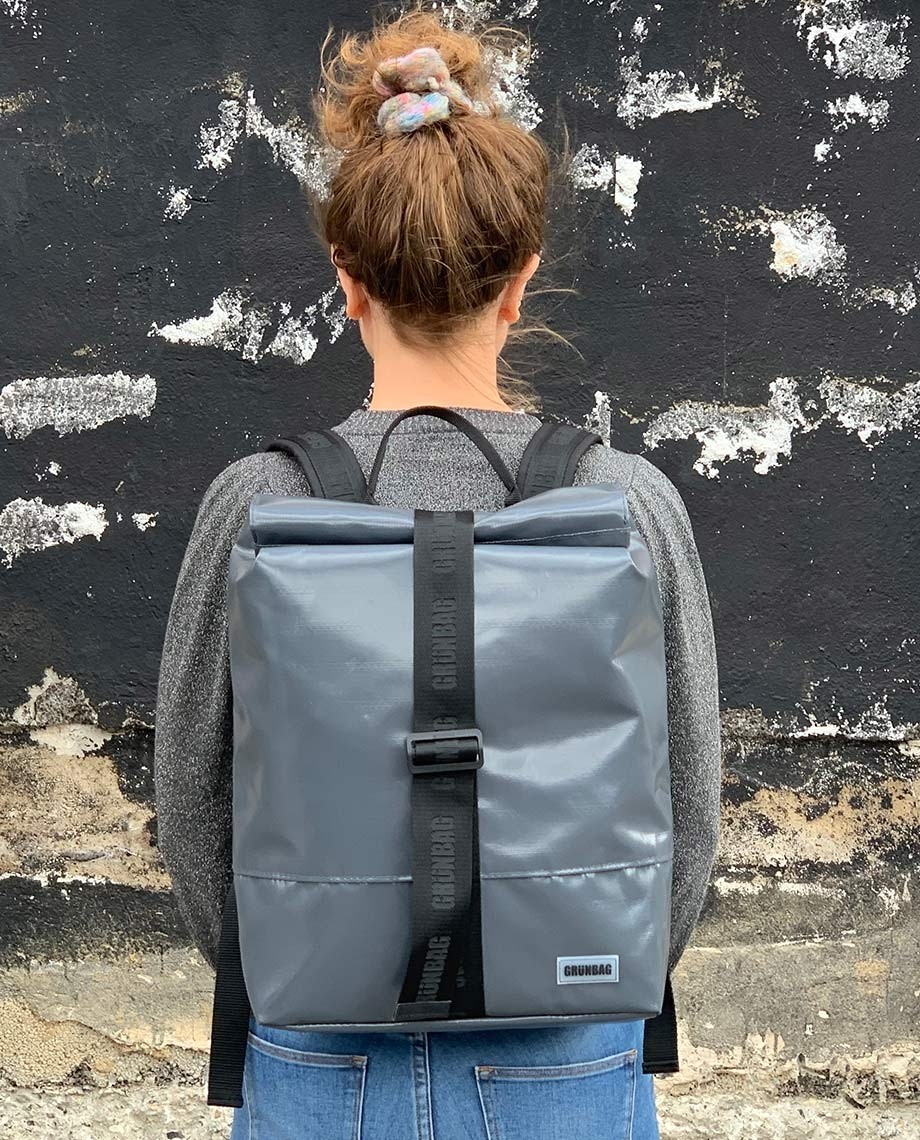 Grey Sustainable Backpack Water Resistant and Trendy Backpack
