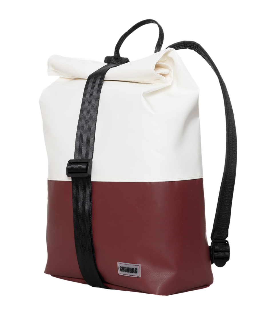 Two-colored Backpack Norr Strap - white/bordeaux