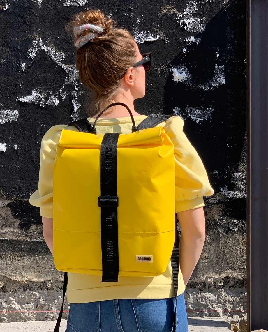 Yellow Sustainable Backpack Backpacks for a greener future